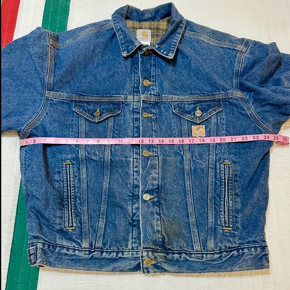 Vintage Carhartt J11 DST Blanket Lined Denim Workwear Jacket USA Men’s Sz Large - Picture 9 of 10